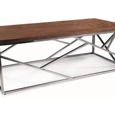 Designer Couchtisch PIM 1 - Walnuss / Silber