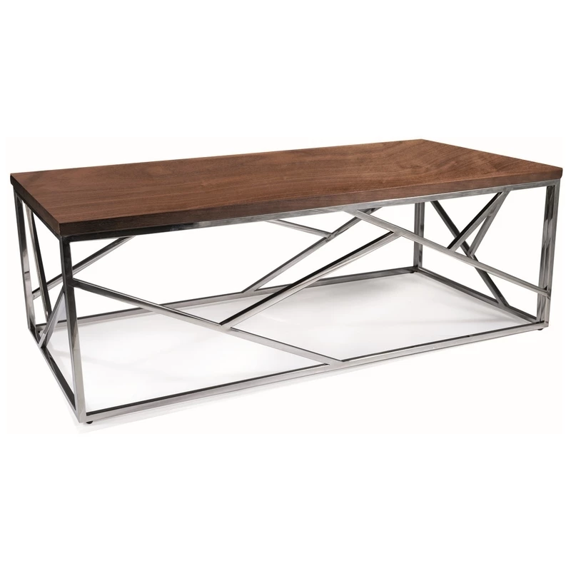 Designer Couchtisch PIM 1 - Walnuss / Silber