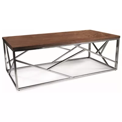 Designer Couchtisch PIM 1 - Walnuss / Silber