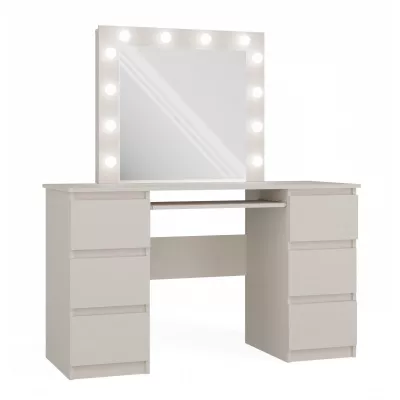 Schminktisch HOLLOW - Kaschmir + Spiegel und LED-Beleuchtung GRATIS