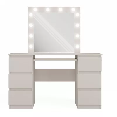 Schminktisch HOLLOW - Kaschmir + Spiegel und LED-Beleuchtung GRATIS