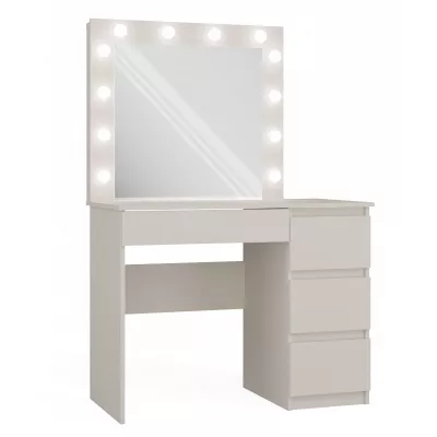 Schminktisch TRISTON - Kaschmir, echtes Design + Spiegel und LED-Beleuchtung GRATIS