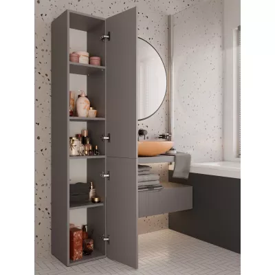 Schmaler Badezimmerschrank 31 cm ATSO - grau