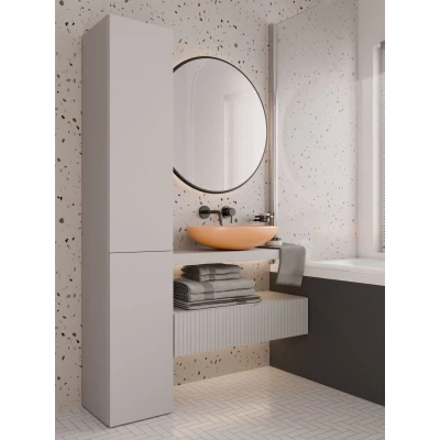 Schmaler Badezimmerschrank 31 cm ATSO - Kaschmir