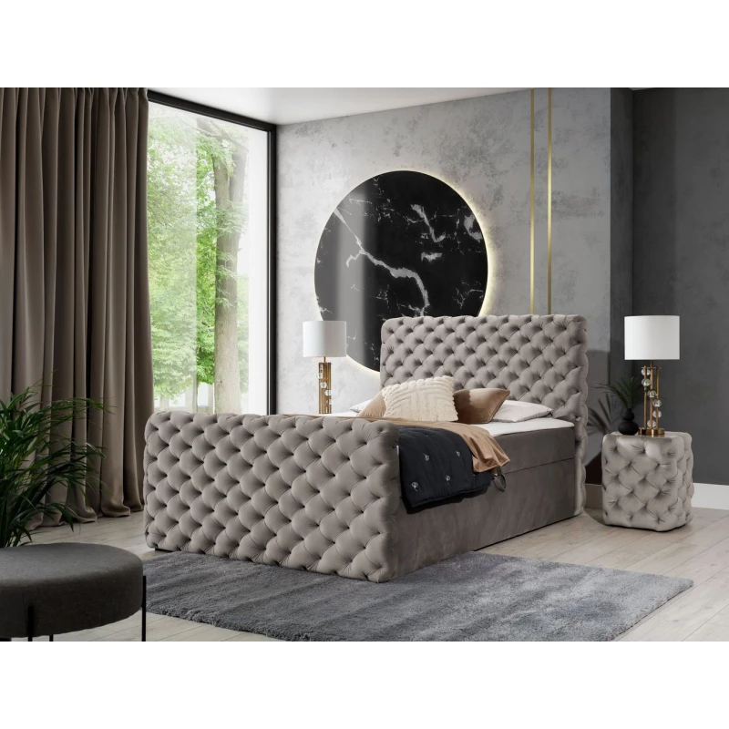 Doppelbett 140x200 CLARITA LUX - beige + GRATIS Matratzenauflage