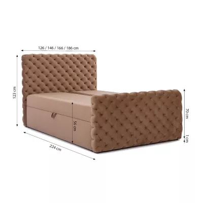Doppelbett 140x200 CLARITA LUX - beige + GRATIS Matratzenauflage