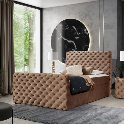 Doppelbett 140x200 CLARITA LUX – hellbraun + GRATIS Matratzenauflage