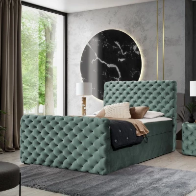 Doppelbett 140x200 CLARITA LUX – Hellmint + GRATIS Matratzenauflage