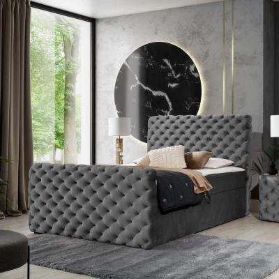 Doppelbett 140x200 CLARITA LUX - Graphit + GRATIS Matratzenauflage