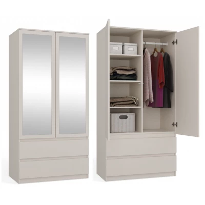 Flurgarderobe 90 cm mit Spiegel TAAVI - Kaschmir