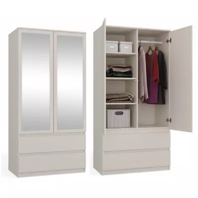 Flurgarderobe 90 cm mit Spiegel TAAVI - Kaschmir