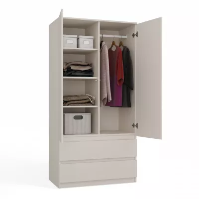 Flurgarderobe 90 cm mit Spiegel TAAVI - Kaschmir