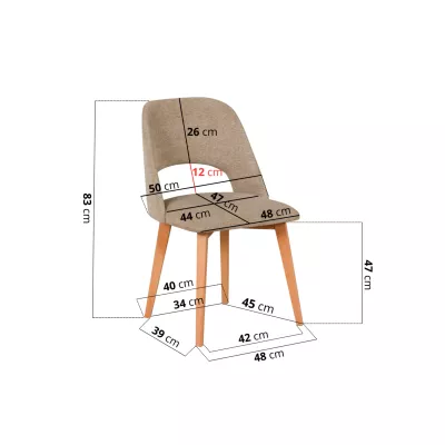 Esszimmerstuhl RAMONA 400 - Buche / Beige
