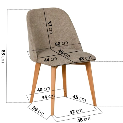 Esszimmerstuhl RAMONA 3 - schwarz / beige