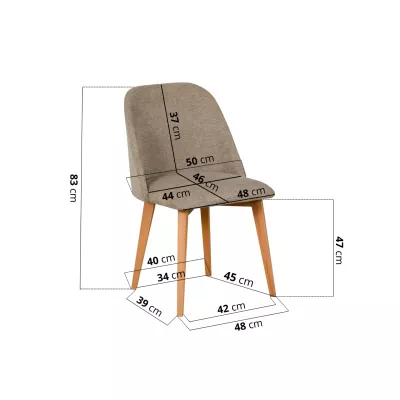 Esszimmerstuhl RAMONA 3 - schwarz / beige