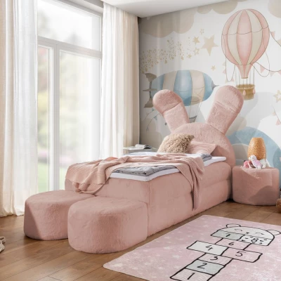 Designer-Kinderbett 100x200 INELA – rosa + GRATIS Matratzenauflage