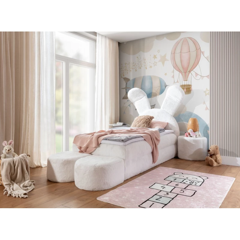 Designer-Kinderbett 100x200 INELA – weiß + GRATIS Matratzenauflage