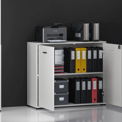 Kommode mit Türen AZRA - silbergrau