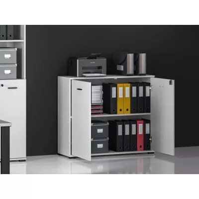 Kommode mit Türen AZRA - silbergrau