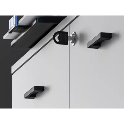 Kommode mit Türen AZRA - silbergrau