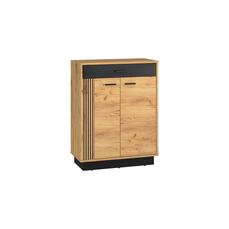 Schuhschrank mit Schublade FAZA - Craft Eiche / Schwarz