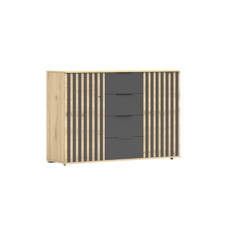 PUNIA kombinierte Kommode - Artisan Eiche / Schwarz