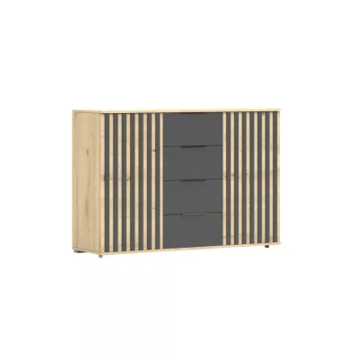 PUNIA kombinierte Kommode - Artisan Eiche / Schwarz