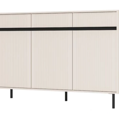 Breite Kommode TIRIL - beige / schwarz