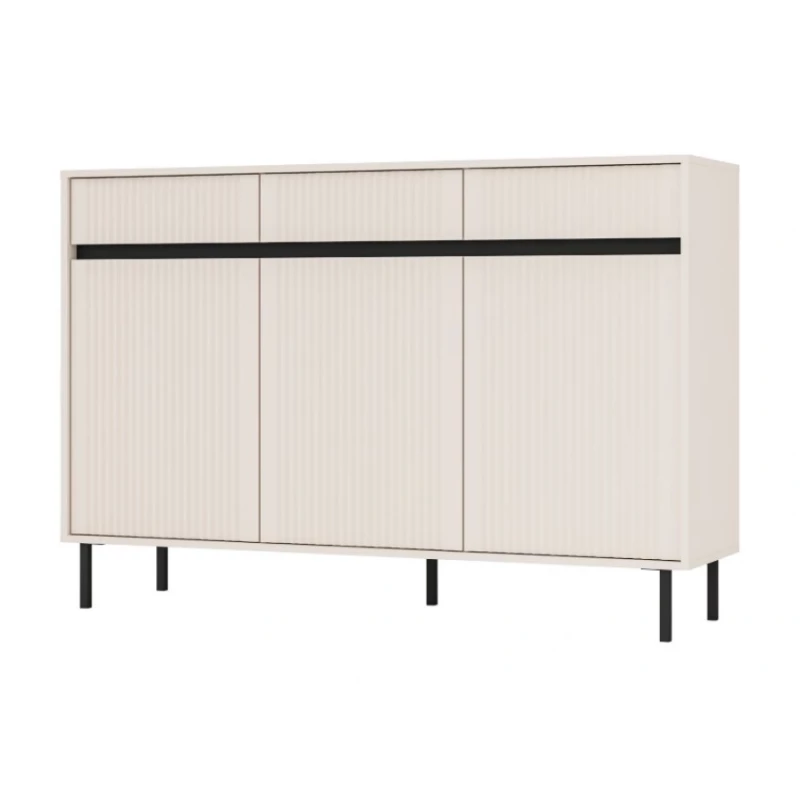 Breite Kommode TIRIL - beige / schwarz