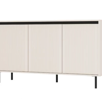 Dreitürige Kommode TIRIL - beige / schwarz
