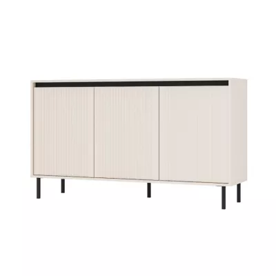 Dreitürige Kommode TIRIL - beige / schwarz
