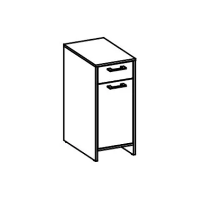 Badezimmer-Unterschrank AUDREY - weiß / Sonoma-Eiche