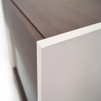 HELENE Nachttisch - Beige / Okapi-Nussbaum