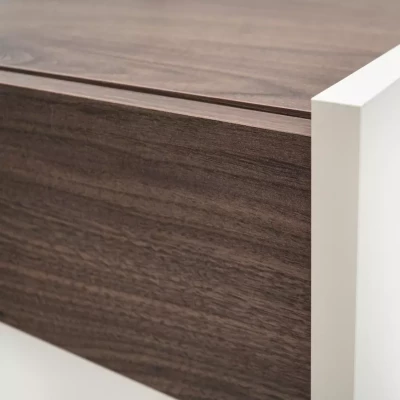 Breiter TV-Ständer HELENE - beige / Okapi-Nussbaum