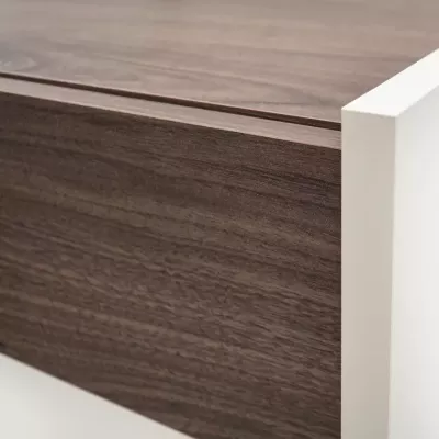 Breiter TV-Ständer HELENE - beige / Okapi-Nussbaum