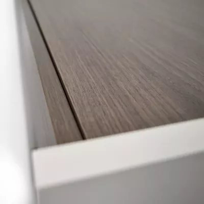 Breiter TV-Ständer HELENE - beige / Okapi-Nussbaum