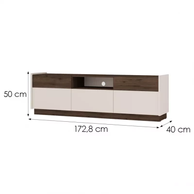 TV-Ständer HELENE – Beige / Okapi-Walnuss