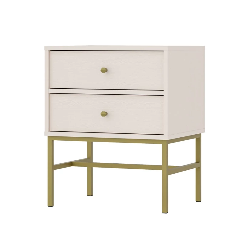Nachttisch IROS 3 - beige / gold