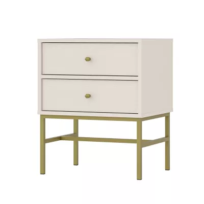 Nachttisch IROS 3 - beige / gold