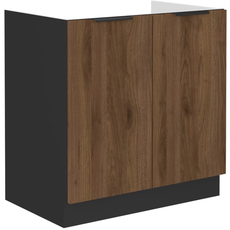Waschbeckenunterschrank TOVA - Breite 80 cm, Okapi-Nussbaum/Schwarz