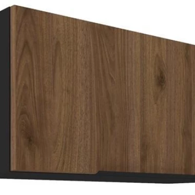 TOVA Dunstabzugshaubenschrank - Breite 80 cm, Okapi-Nussbaum / Schwarz