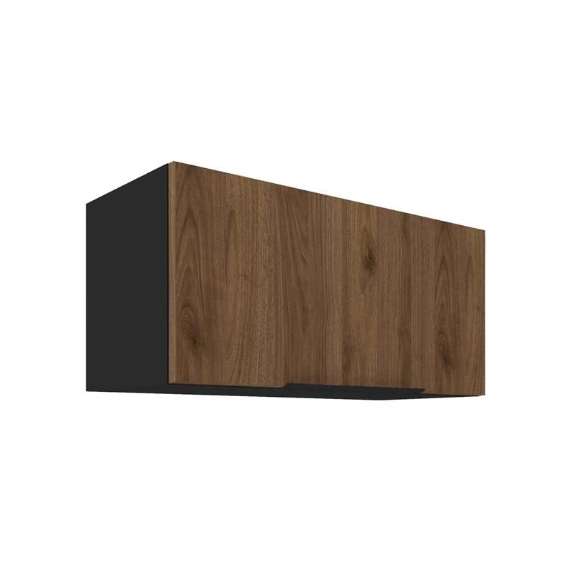 TOVA Dunstabzugshaubenschrank - Breite 80 cm, Okapi-Nussbaum / Schwarz