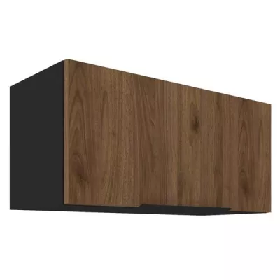 TOVA Dunstabzugshaubenschrank - Breite 80 cm, Okapi-Nussbaum / Schwarz