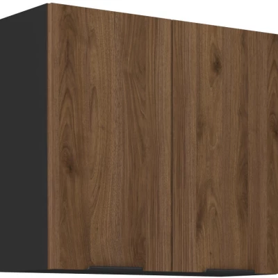 Küchenoberschrank TOVA - Breite 80 cm, Okapi-Nussbaum/Schwarz
