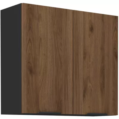 Küchenoberschrank TOVA - Breite 80 cm, Okapi-Nussbaum/Schwarz