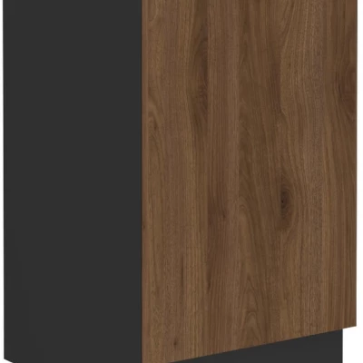 Eintüriger Waschbeckenunterschrank TOVA - Breite 50 cm, Okapi-Nussbaum/Schwarz