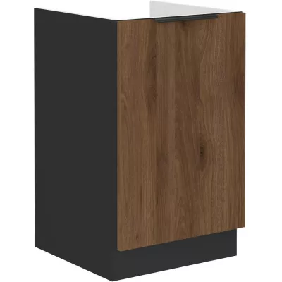 Eintüriger Waschbeckenunterschrank TOVA - Breite 50 cm, Okapi-Nussbaum/Schwarz