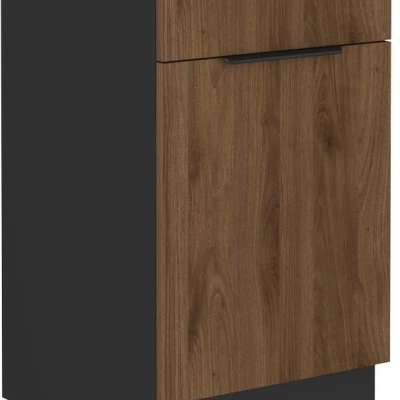 TOVA Unterschrank mit Schublade - Breite 50 cm, Okapi-Nussbaum/Schwarz