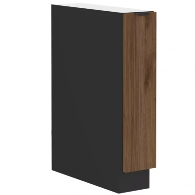 TOVA Auszugschrank - Breite 15 cm, Okapi-Nussbaum/Schwarz