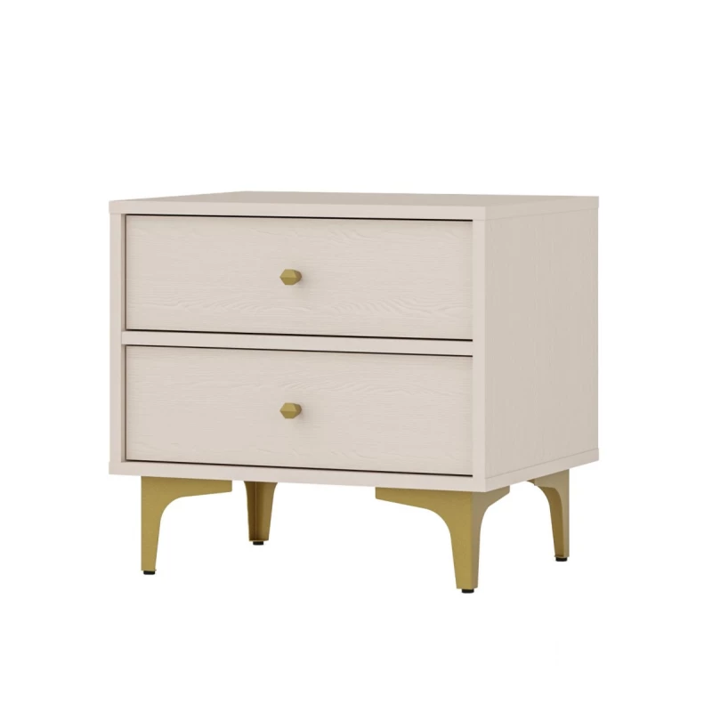 Nachttisch IROS 1 - beige / gold